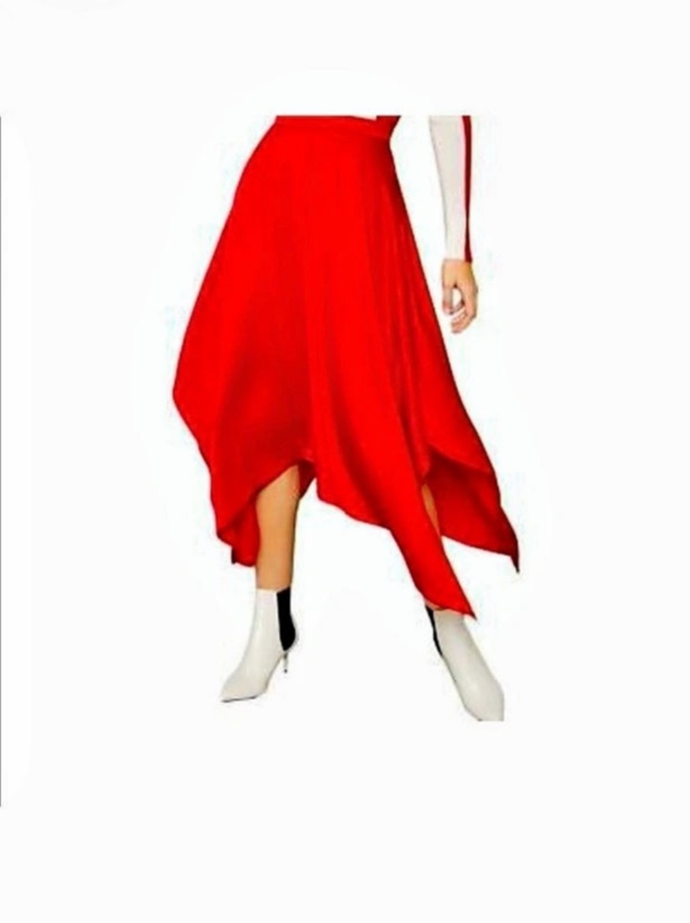 Bcbg Handkerchief Skirt Red High-Low Skirt